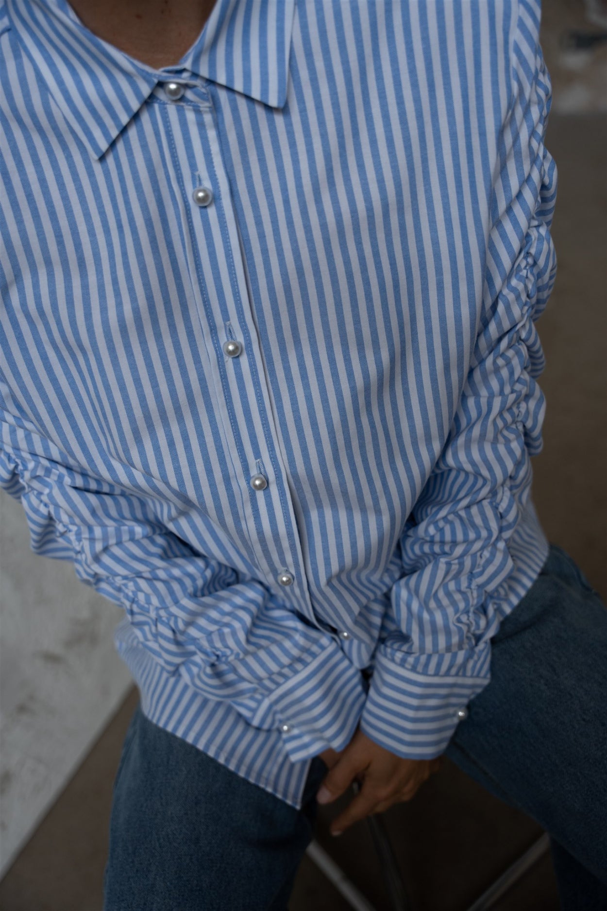 Sander stripe blouse | Aímée the Label | Stripe blue/white